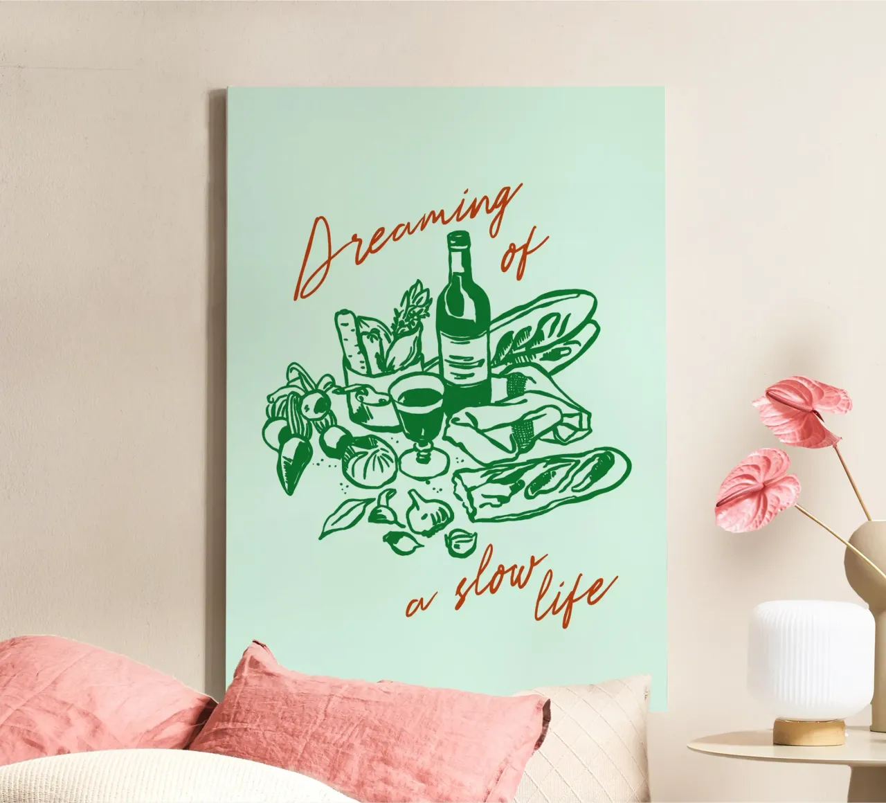 Boho Food 14 Slow Life tela con Cornice a cassetta da Boho Print Collection
