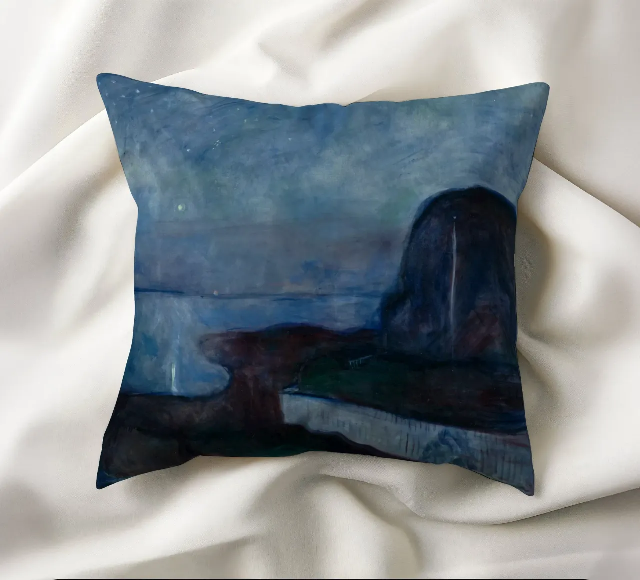 Edvard Munch - Notte stellata, 1893 cuscino da Timeless Artworks