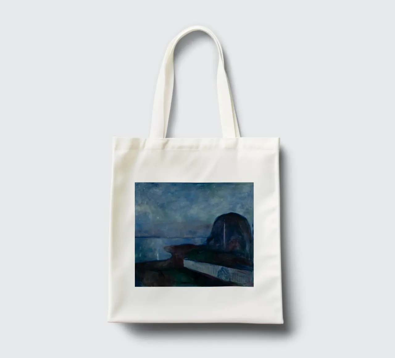 Edvard Munch - Notte stellata, 1893 borsa in juta da Timeless Artworks