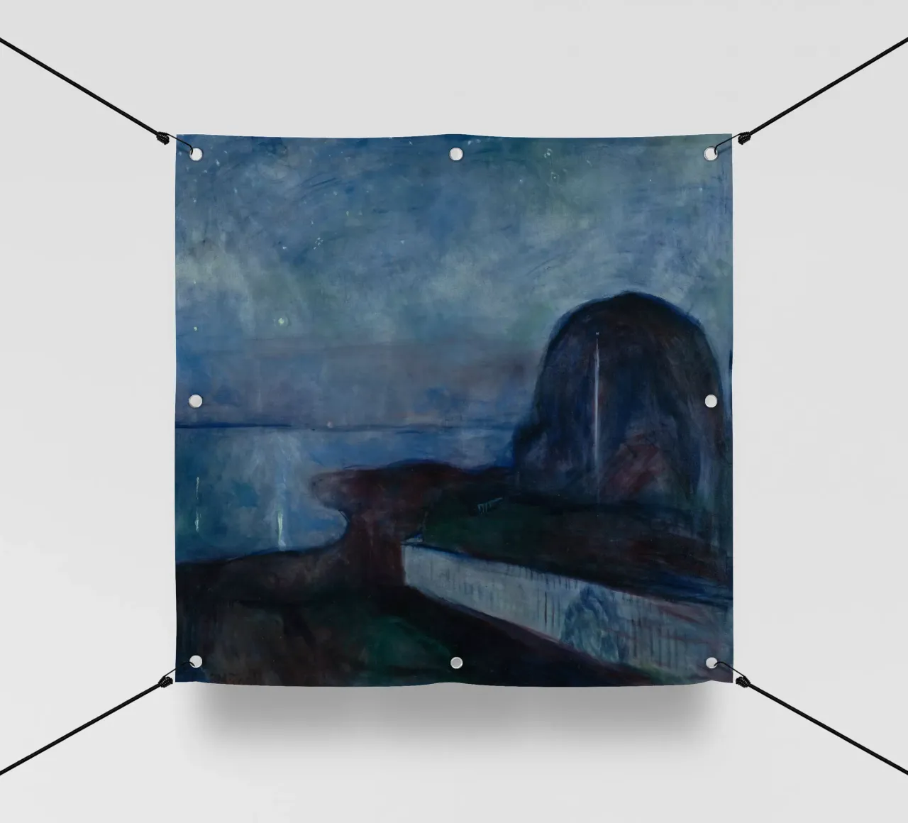 Edvard Munch - Notte stellata, 1893 telo in pvc da Timeless Artworks