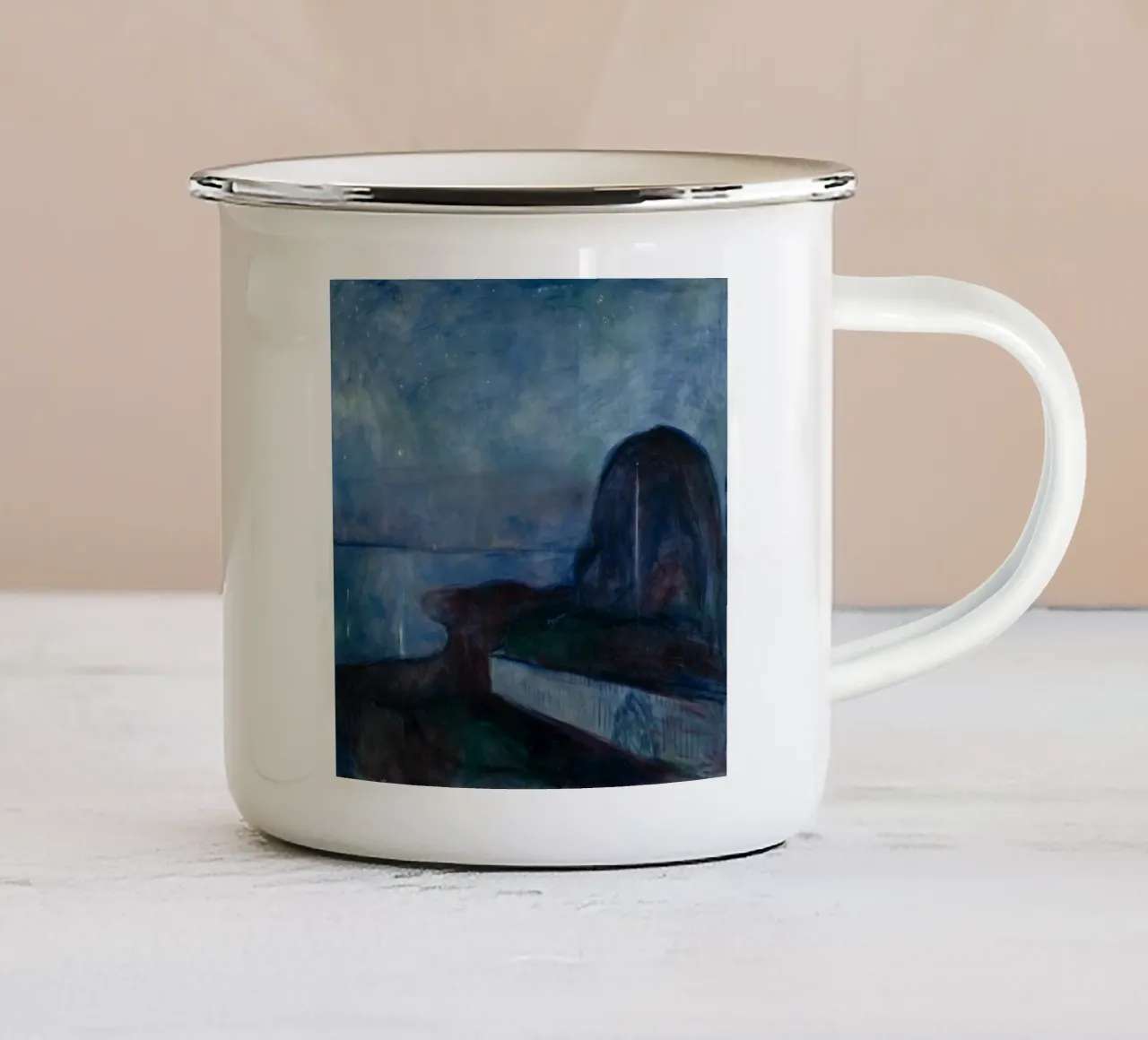 Edvard Munch - Notte stellata, 1893 tazza in smalto da Timeless Artworks