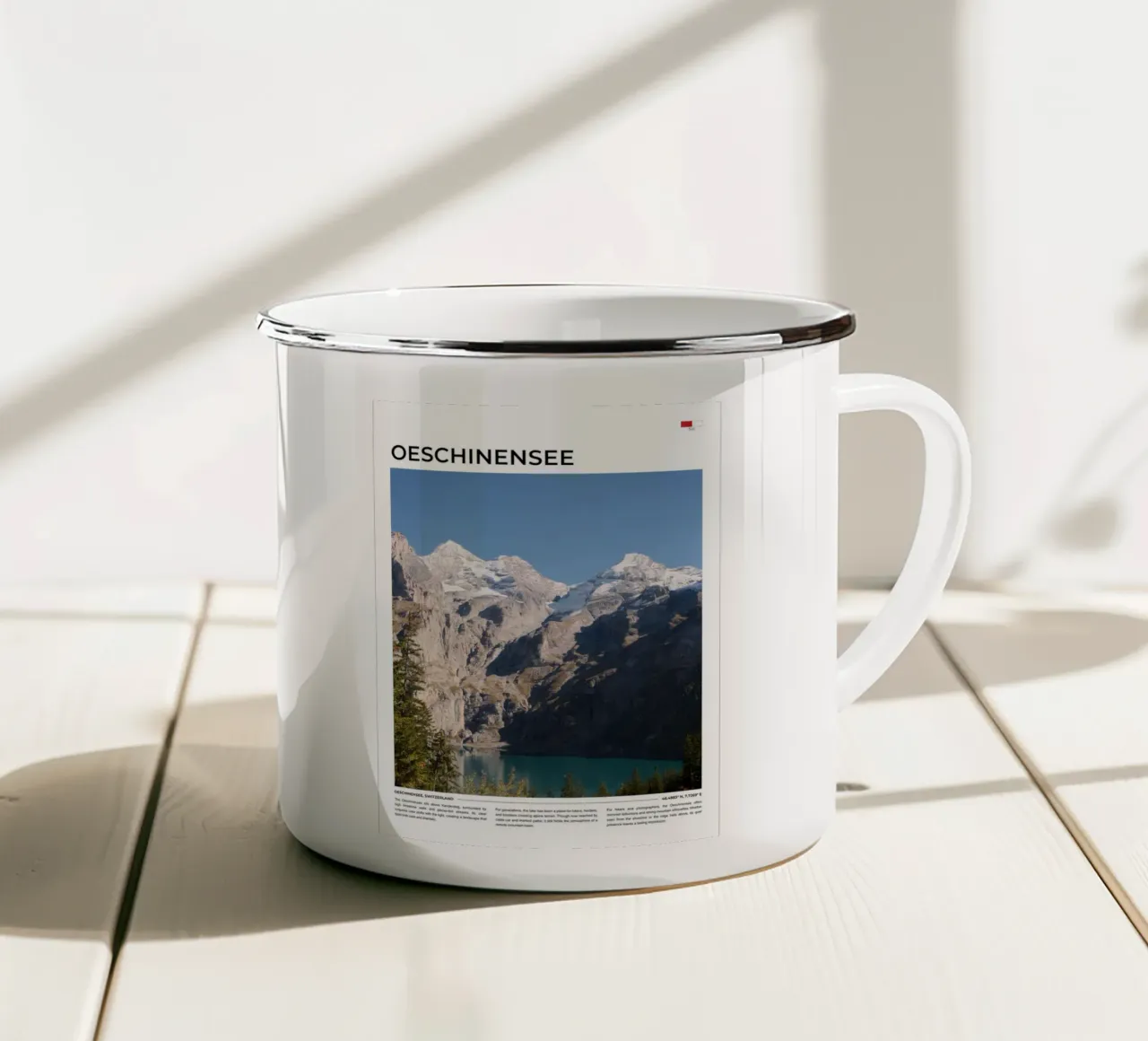 Oeschinensee: Typography tazza in smalto da FujiType