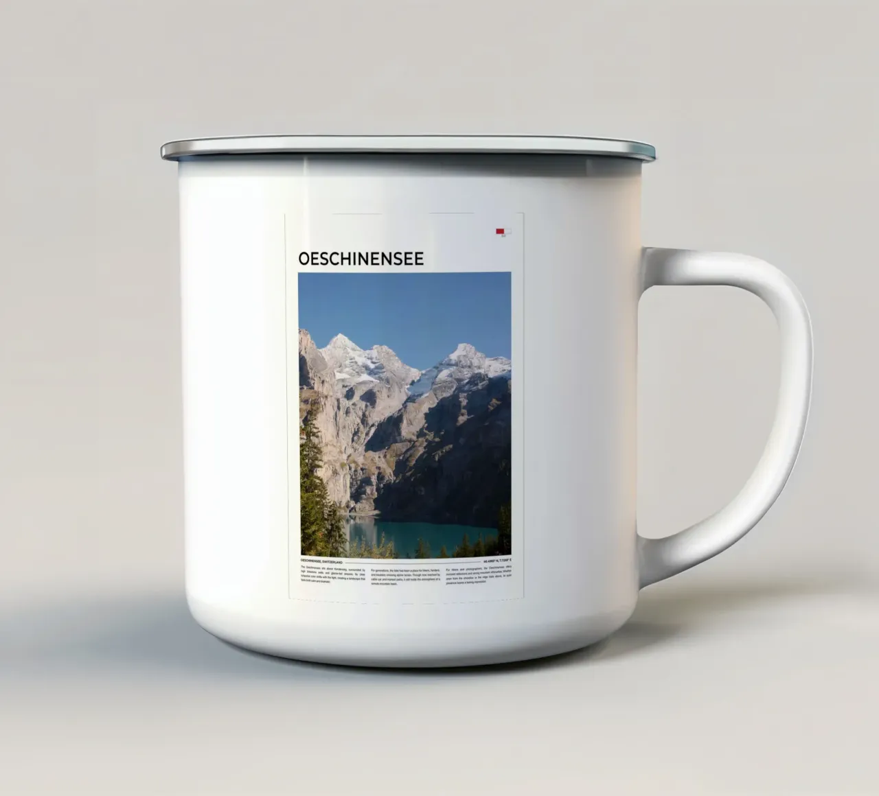 Oeschinensee: Typography tazza in smalto da FujiType