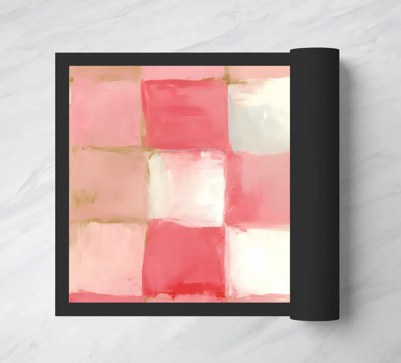 Pink Checkered Pattern doormat by IamHomeDesigns