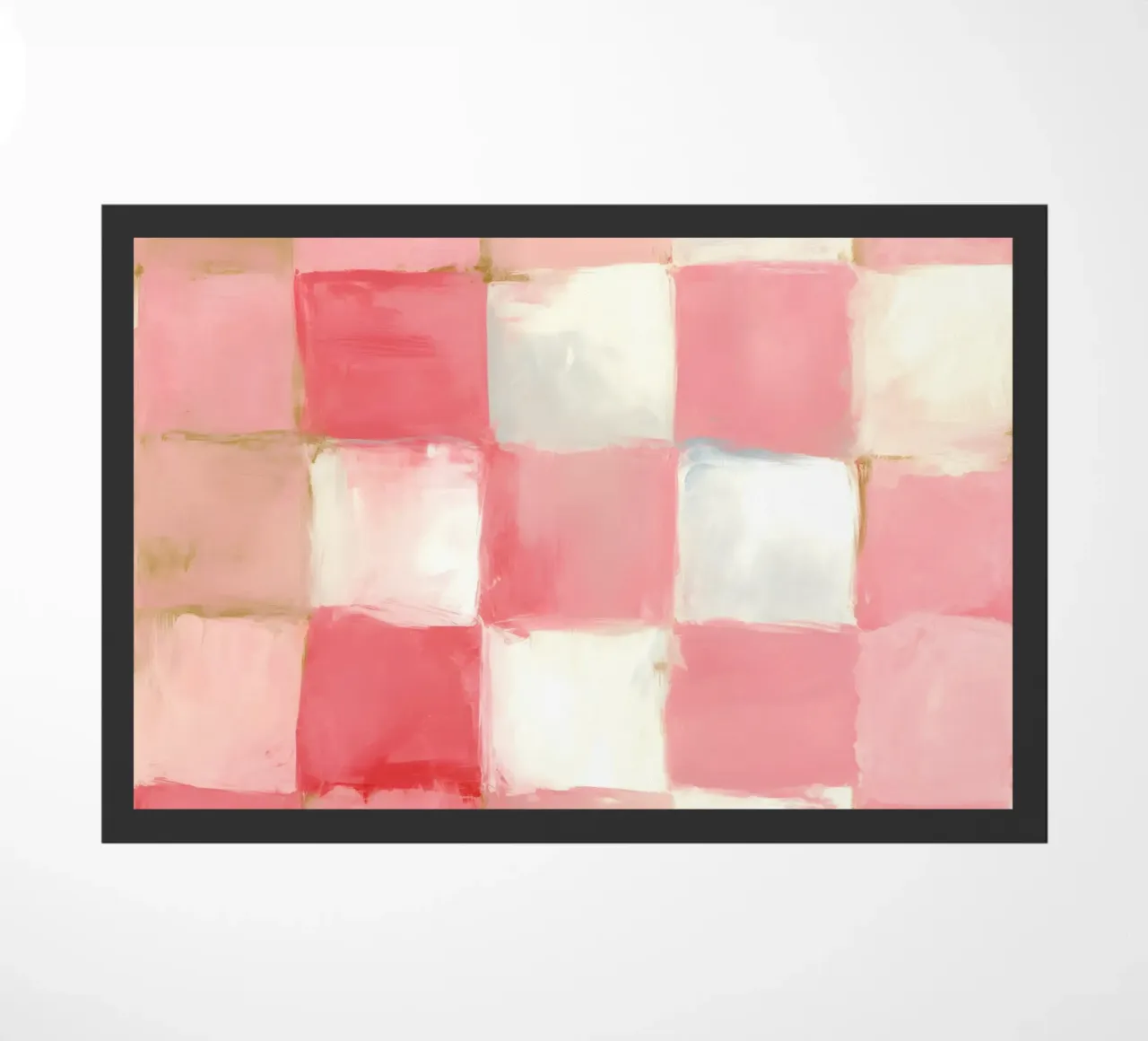 Pink Checkered Pattern doormat by IamHomeDesigns