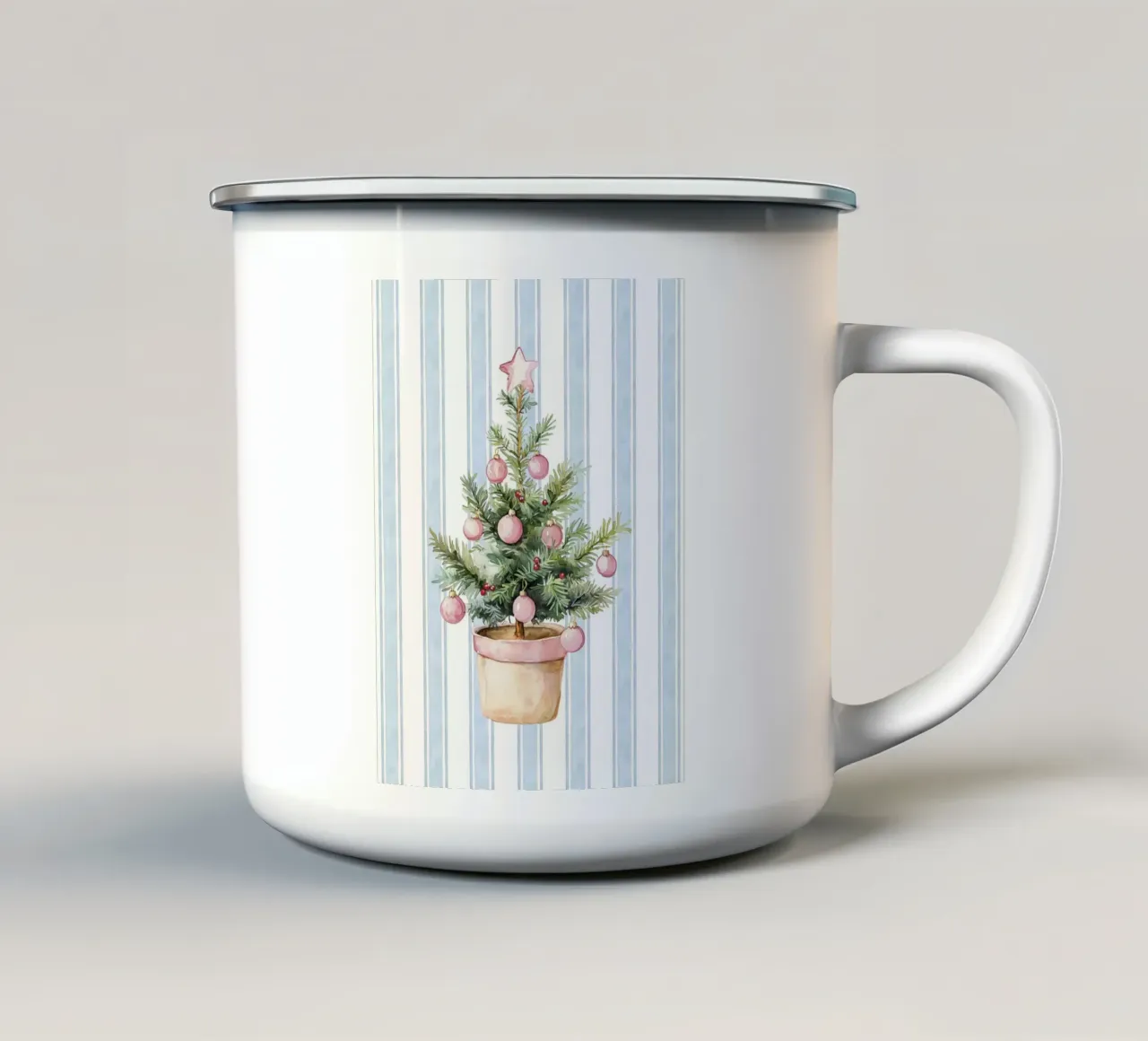 Piccolo albero della gioia, stampa albero di Natale tazza in smalto da Merry Little Prints