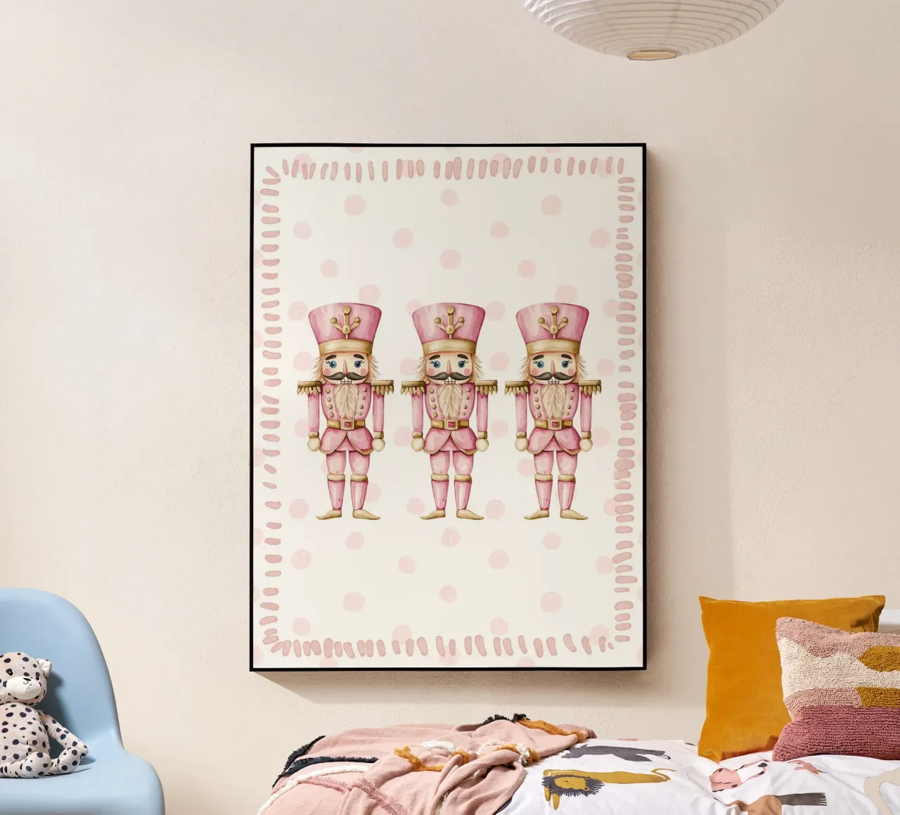 Pink Nutcracker Trio, Christmas print acrylic glass by Littleleo