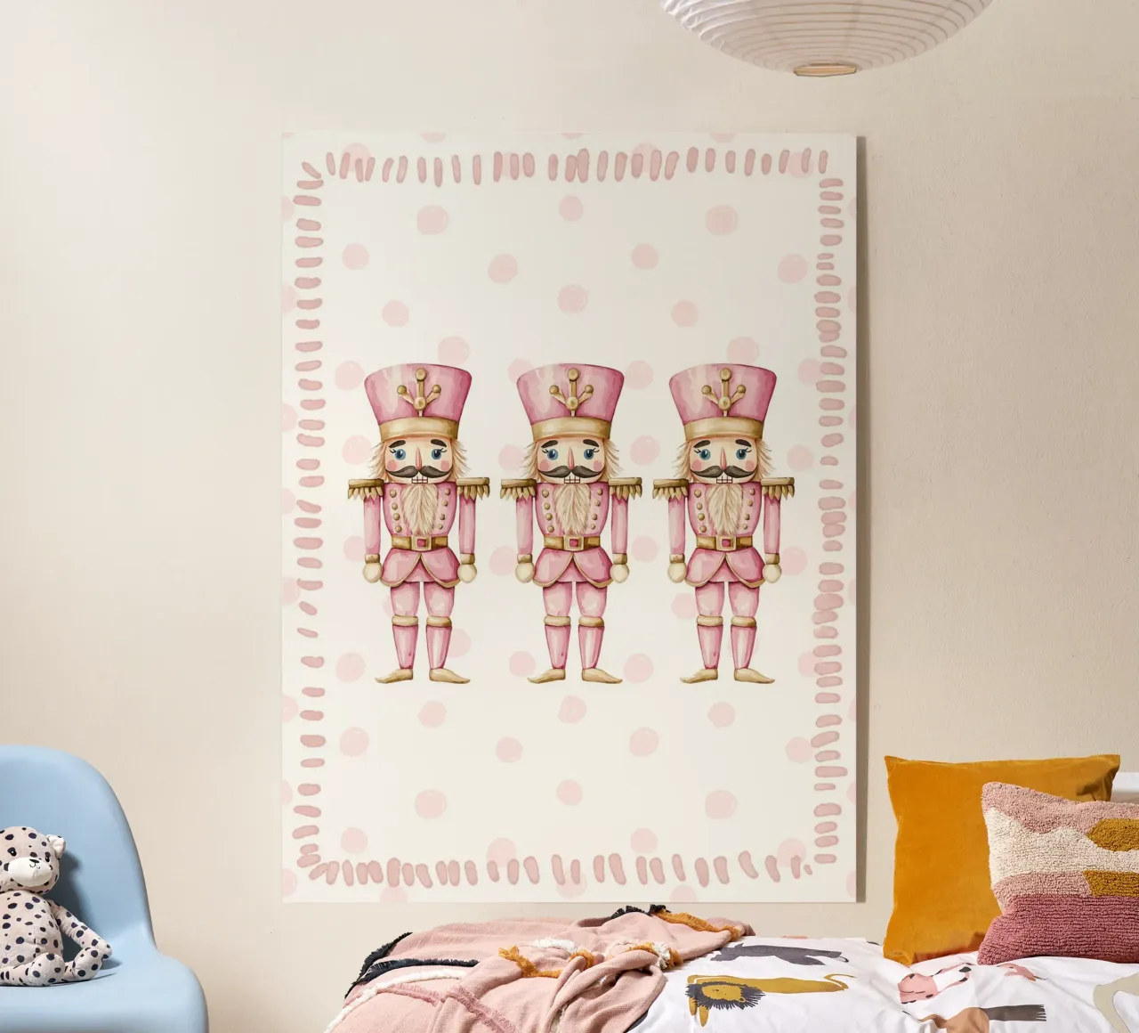 Pink Nutcracker Trio, Christmas print acrylic glass by Littleleo