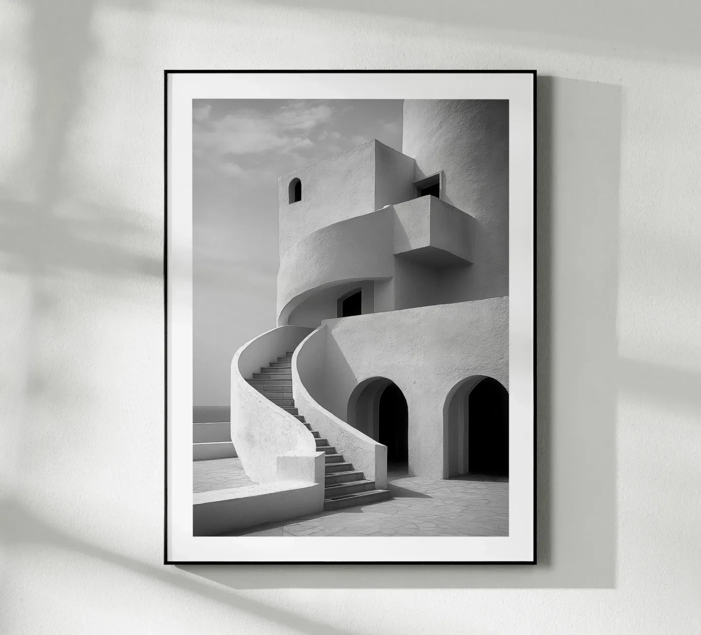 Curved staircase acryl van Monochrome