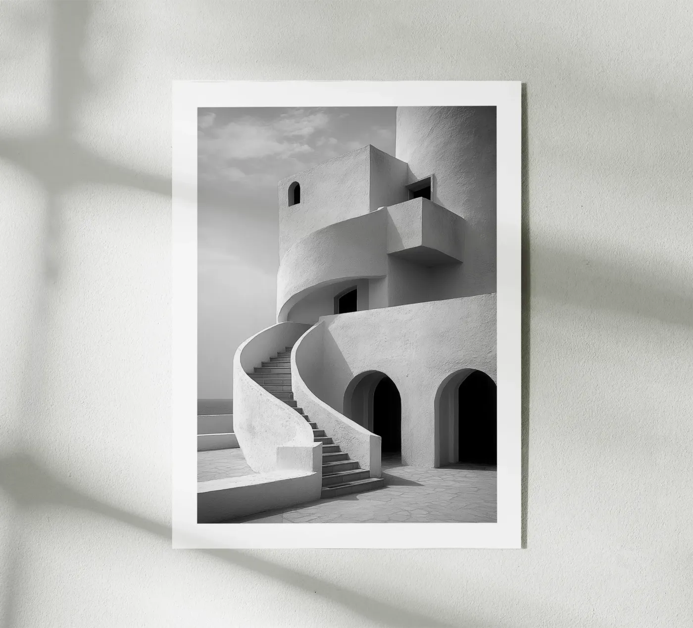Curved staircase acryl van Monochrome