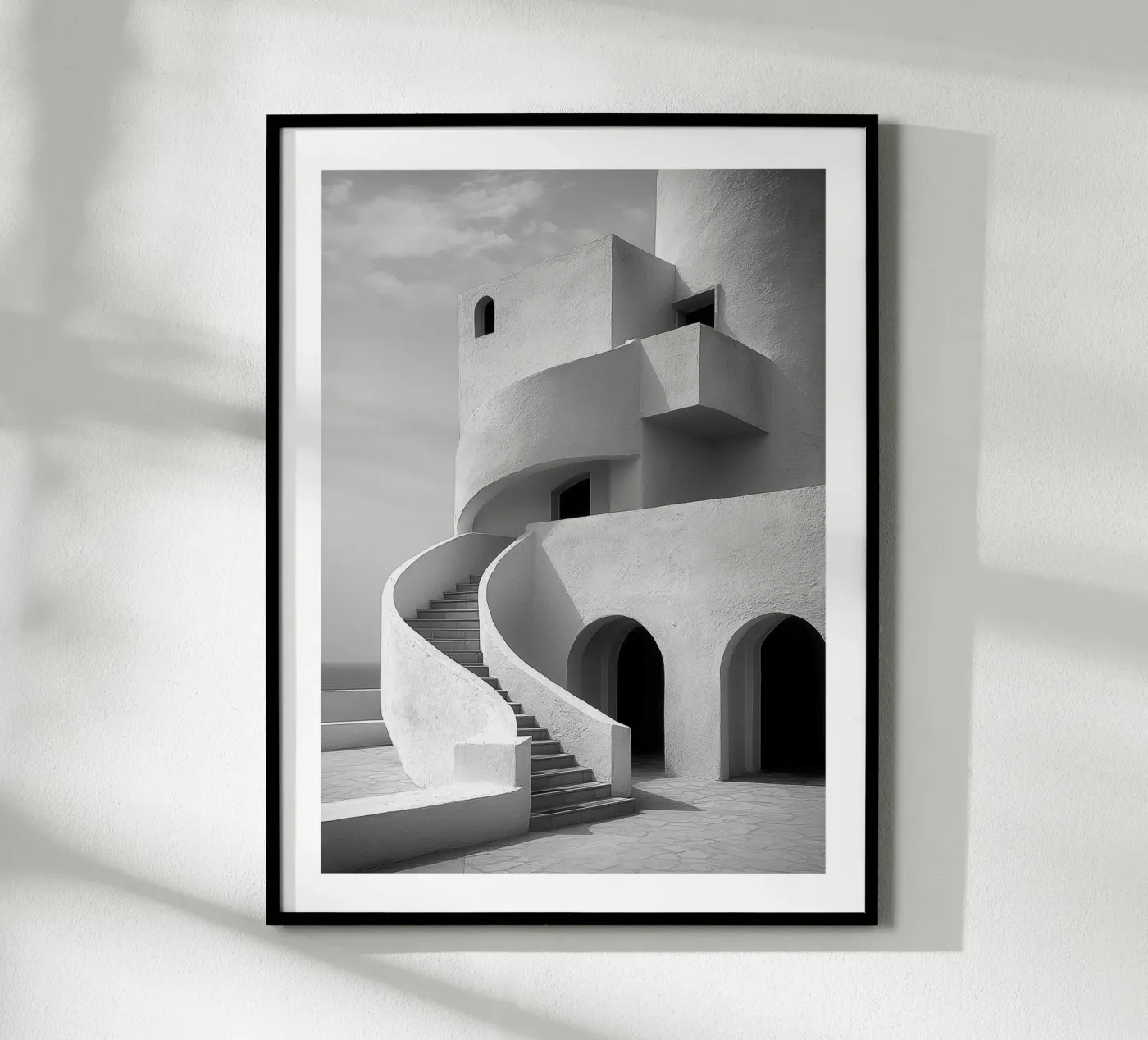 Curved staircase poster by Monochrome