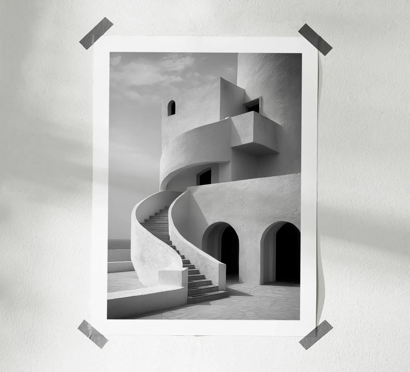 Curved staircase poster by Monochrome