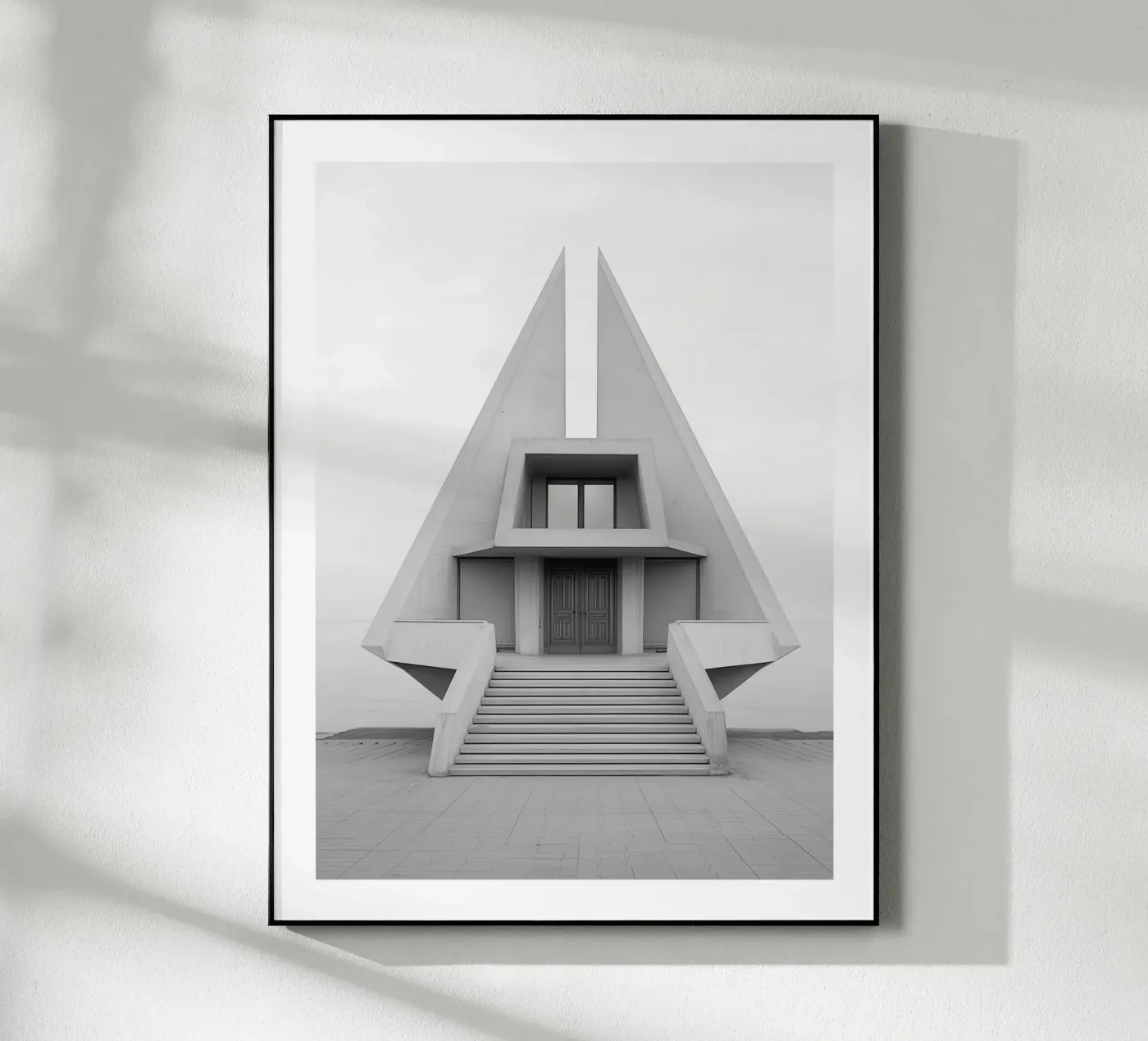 Geometrische tempel acryl van Monochrome