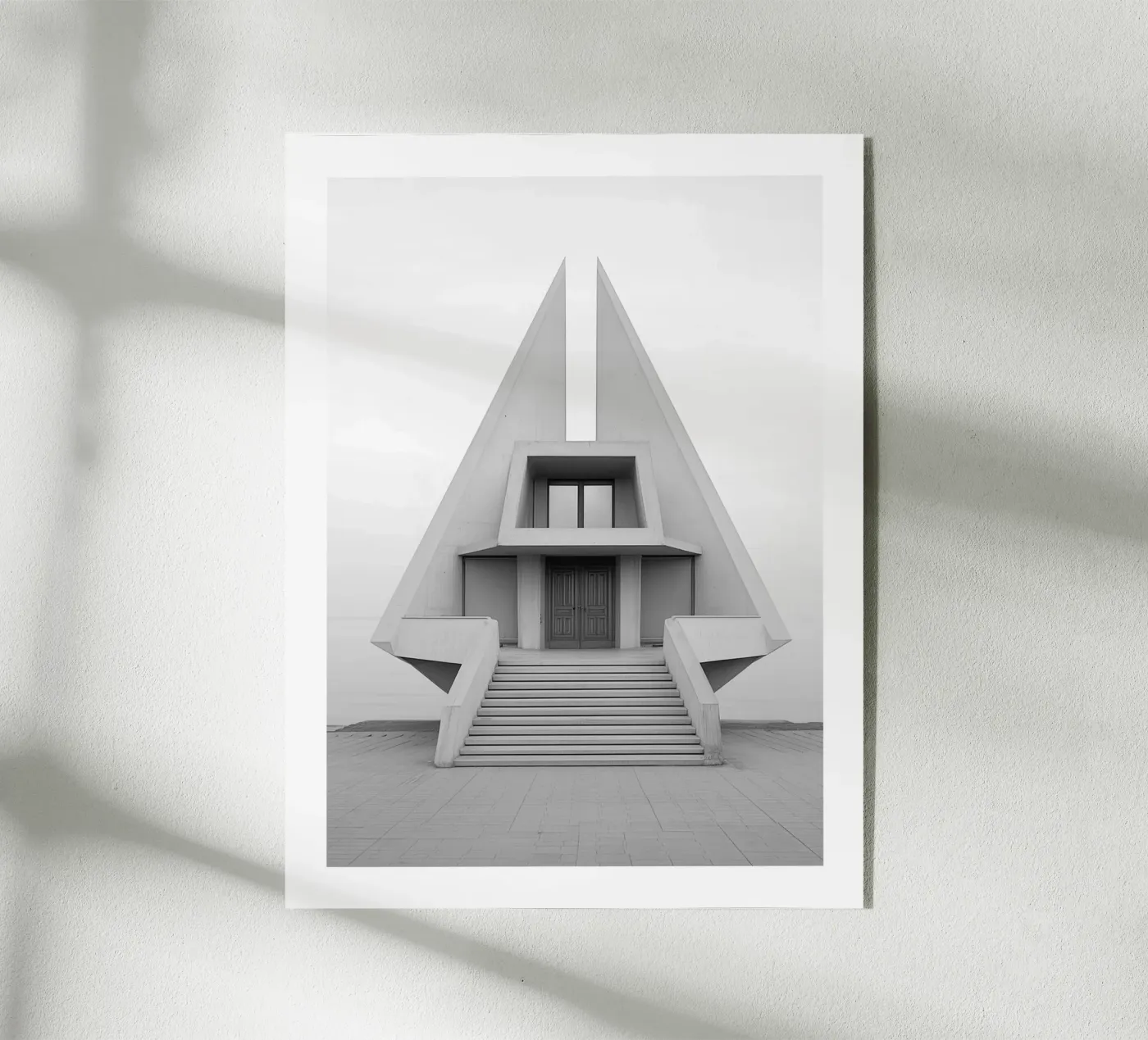 Geometrische tempel acryl van Monochrome