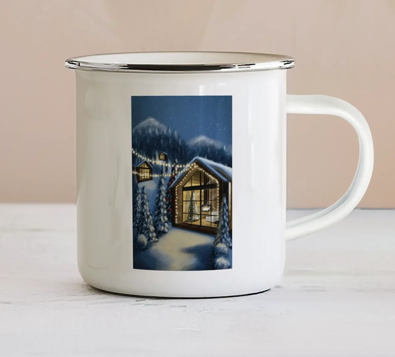 Hütte in bergen tazza in smalto da sketch_visual_studio