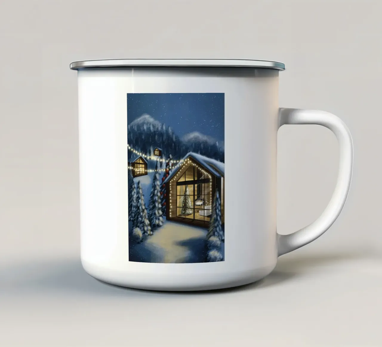 Hütte in bergen tazza in smalto da sketch_visual_studio