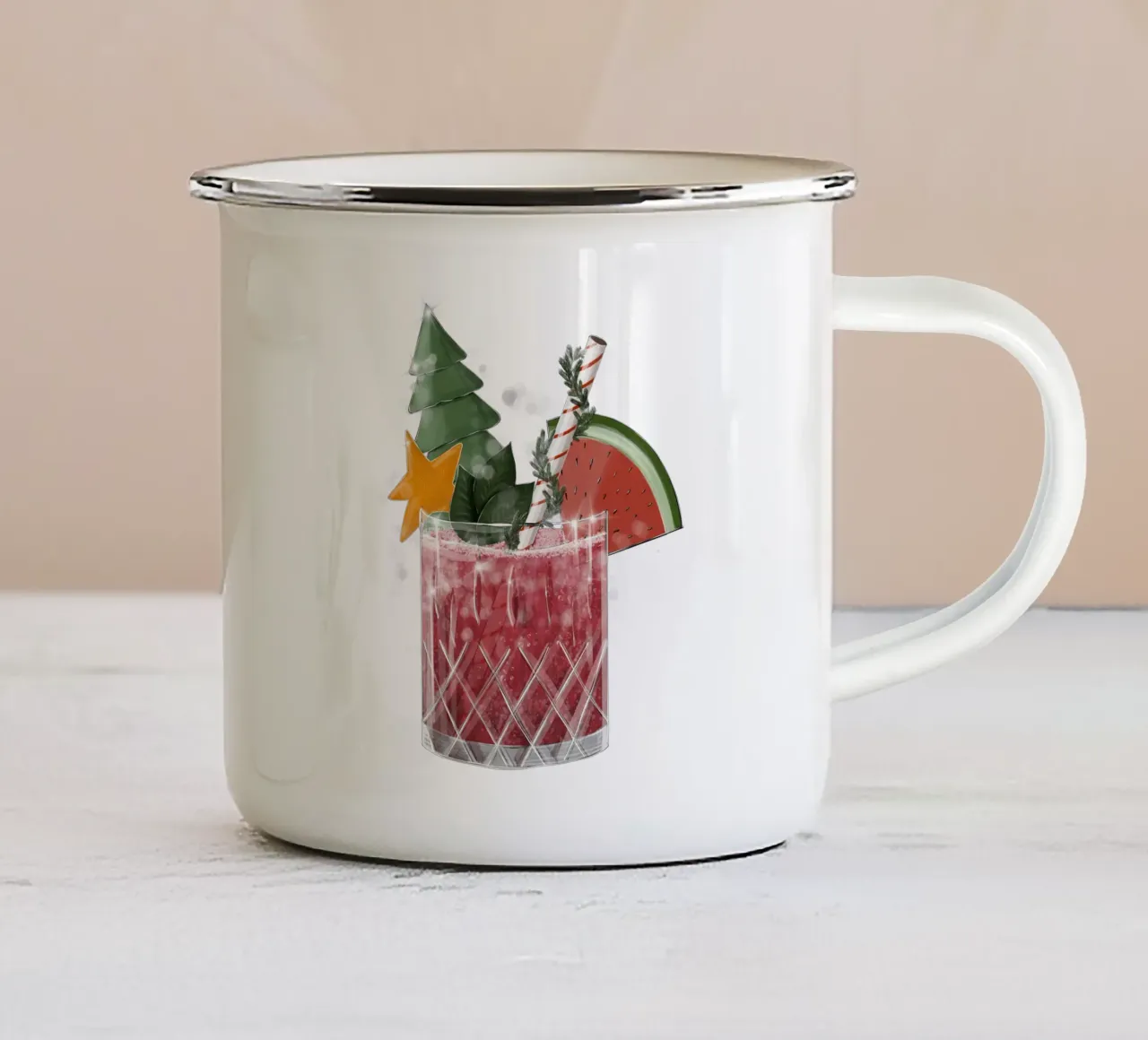 cocktail tropicale tazza in smalto da sketch_visual_studio