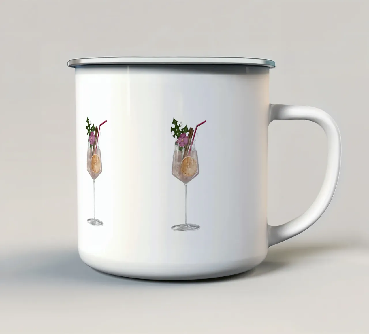 cocktail tropicale tazza in smalto da sketch_visual_studio
