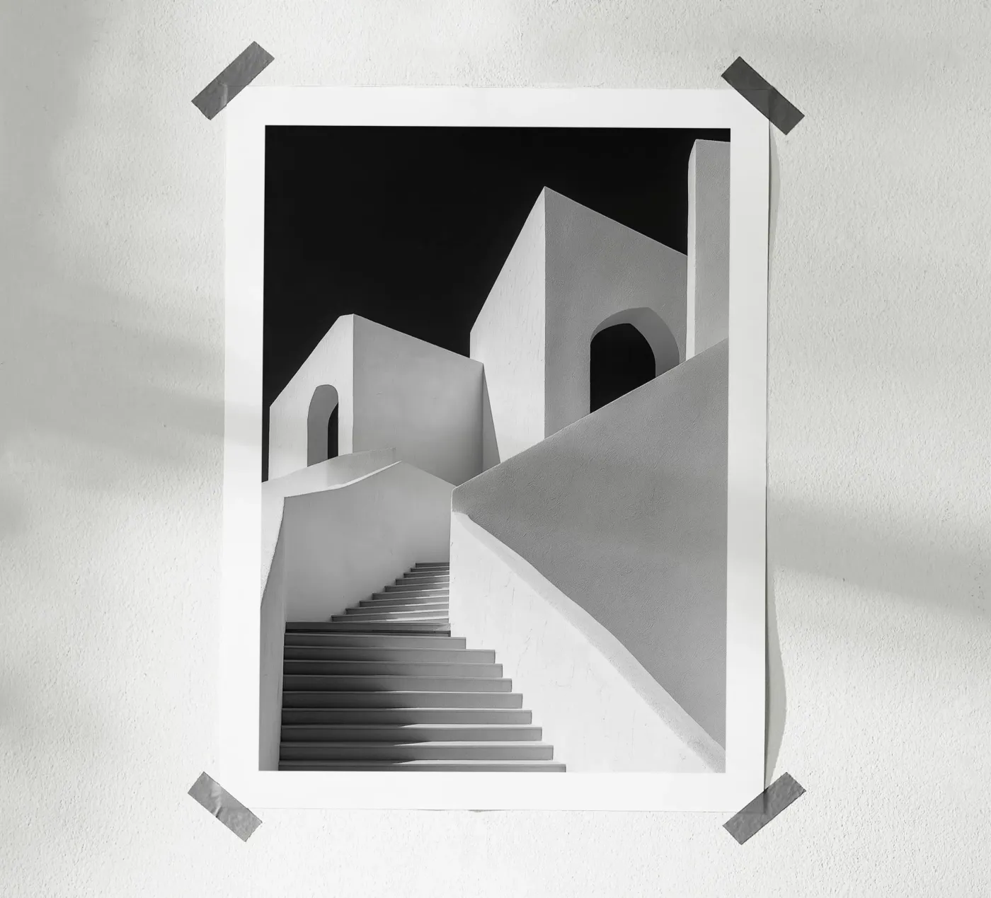 Witte trap poster van Monochrome