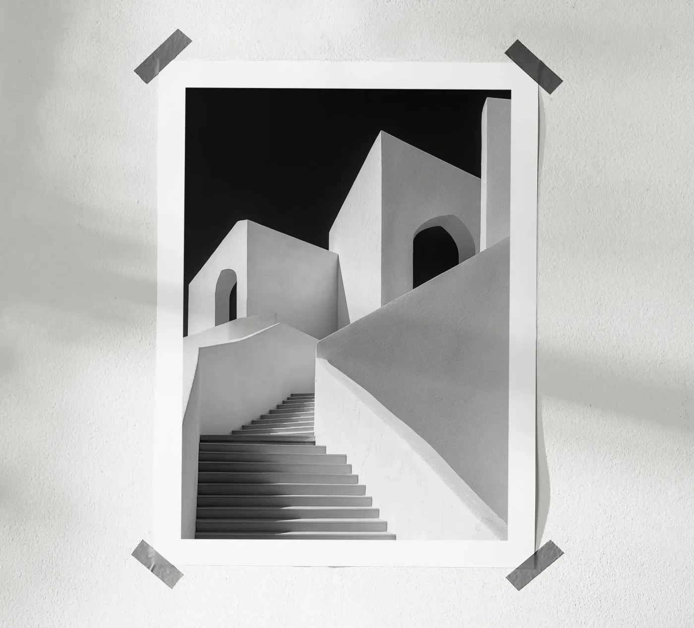 Witte trap poster van Monochrome