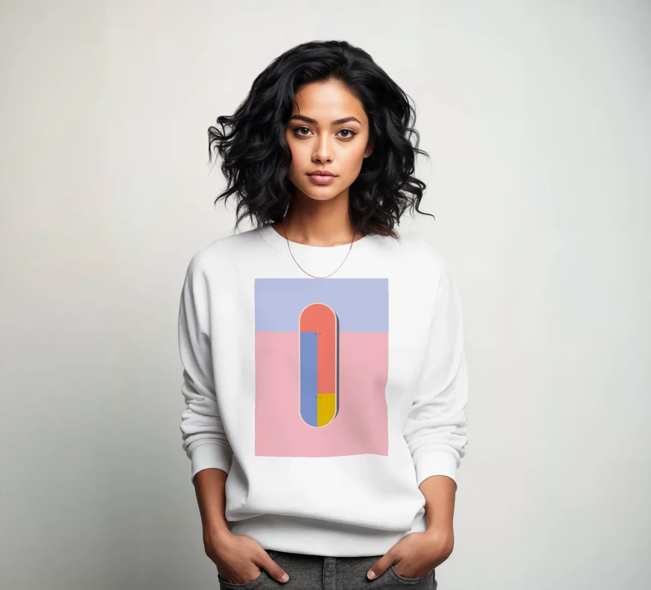 Color Blocks Skateboard 01 sweatshirt by DARIA IVANOVNA