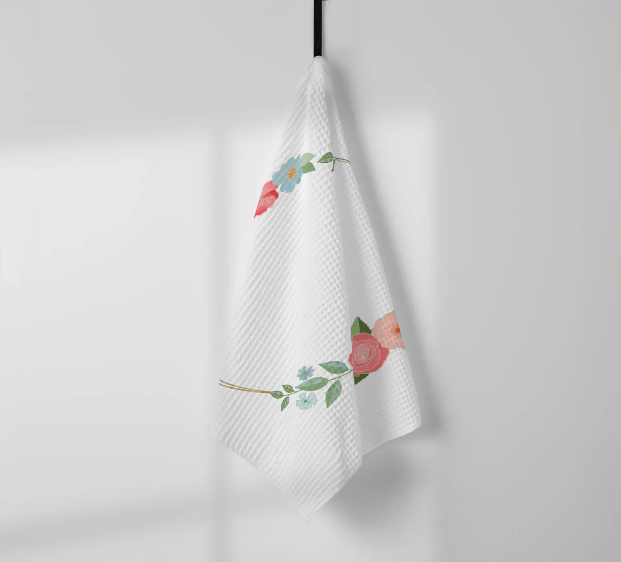 Couronne de fleurs de rêve avec bordure dorée. Félicitations torchon de CalliLetters