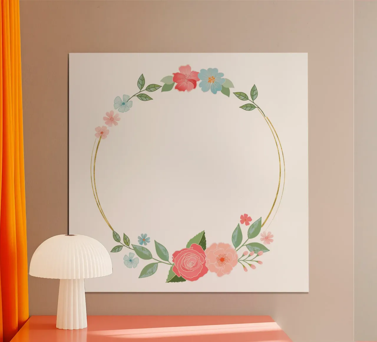 Traumhafter Blumenkranz mit Goldrand. Herzlichen Glückwunsch Poster von CalliLetters