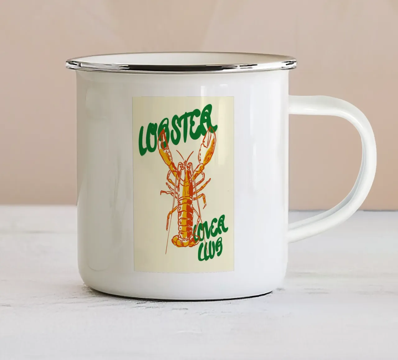 Boho Food 15 Lobster Club tazza in smalto da Boho Print Collection