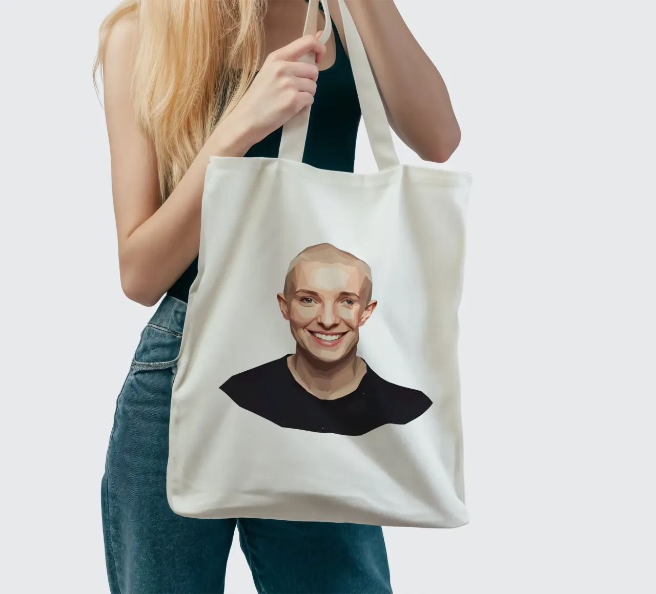 Sinéad O'Connor Lowpoly borsa in juta da Low Profile