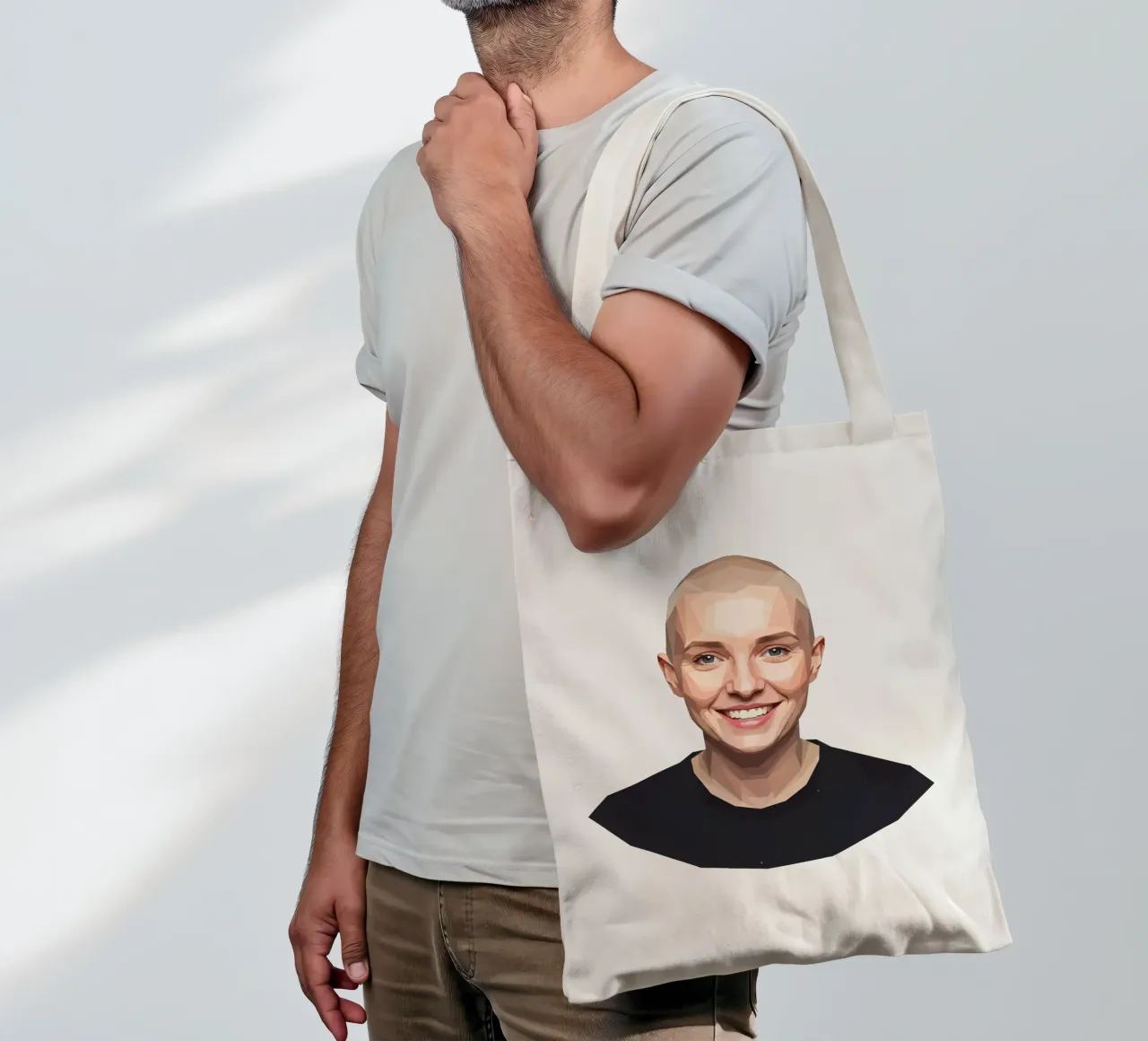 Sinéad O'Connor Lowpoly borsa in juta da Low Profile
