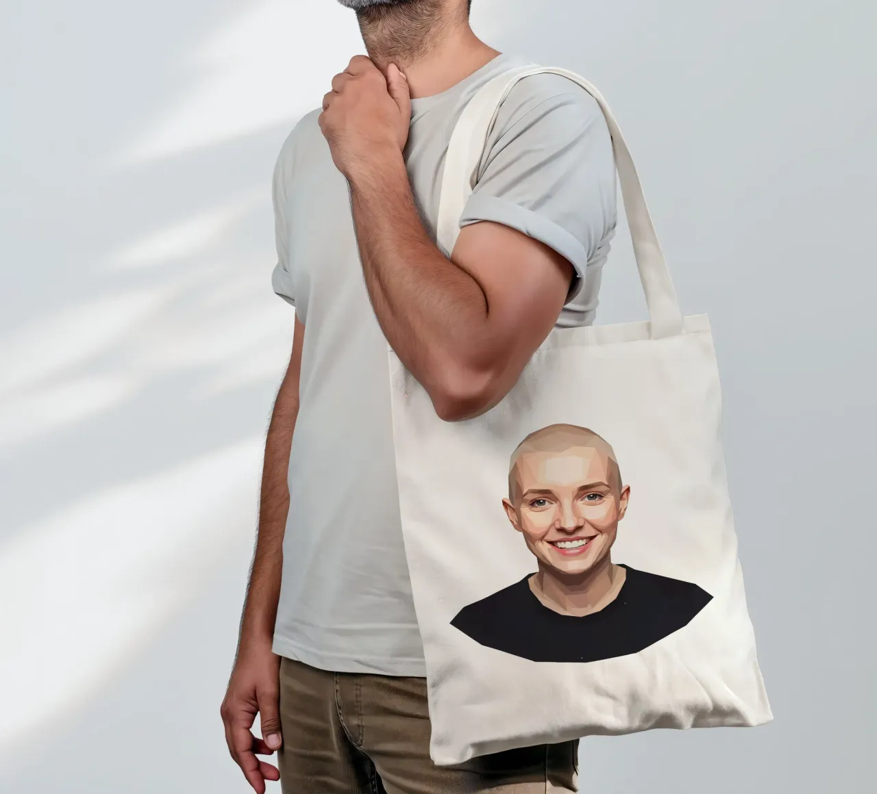 Sinéad O'Connor Lowpoly borsa in juta da Low Profile