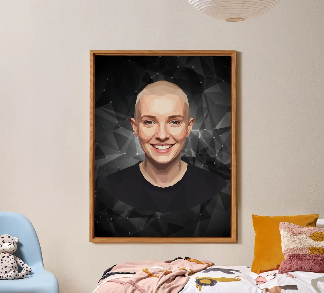 Sinéad O'Connor Lowpoly alluminio dibond da Low Profile