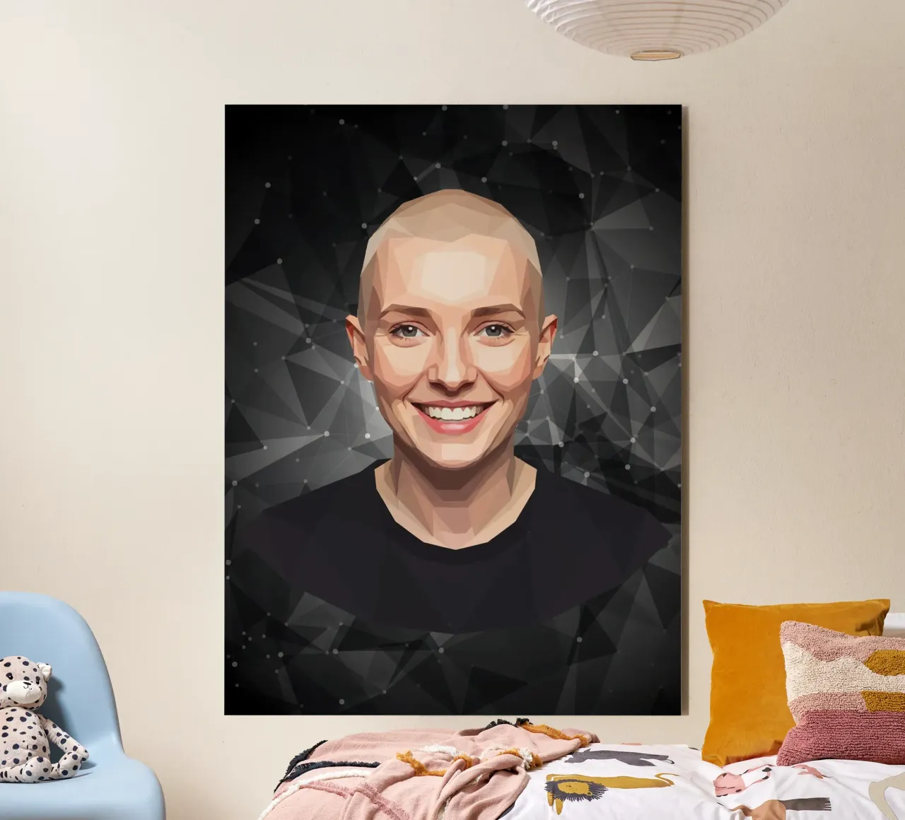 Sinéad O'Connor Lowpoly alluminio dibond da Low Profile