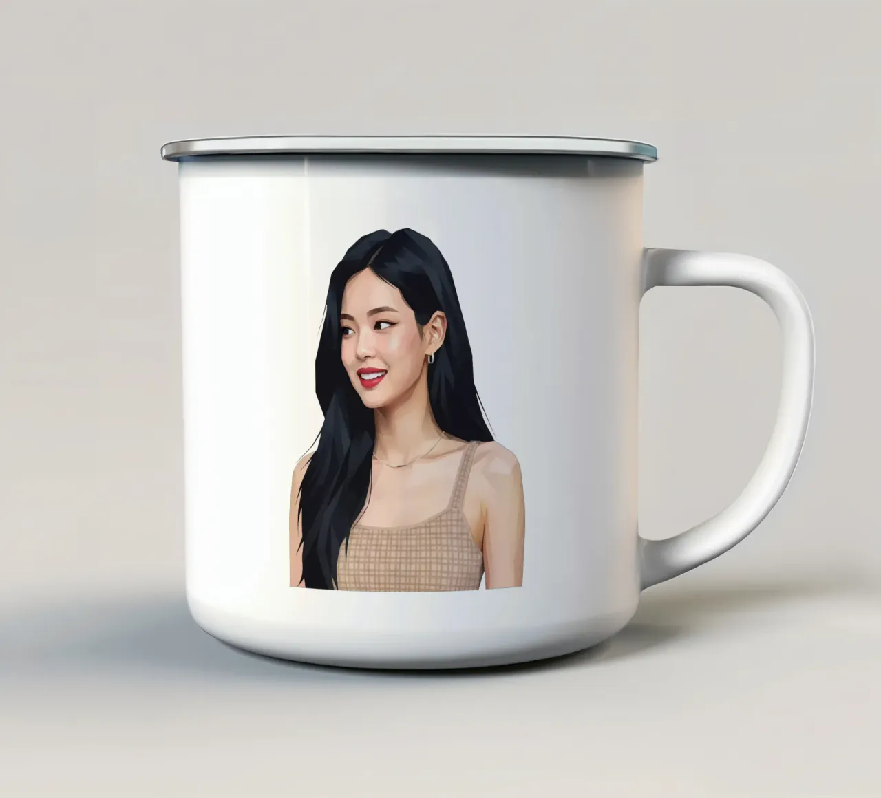 Jennie Blackpink Lowpoly tazza in smalto da Low Profile