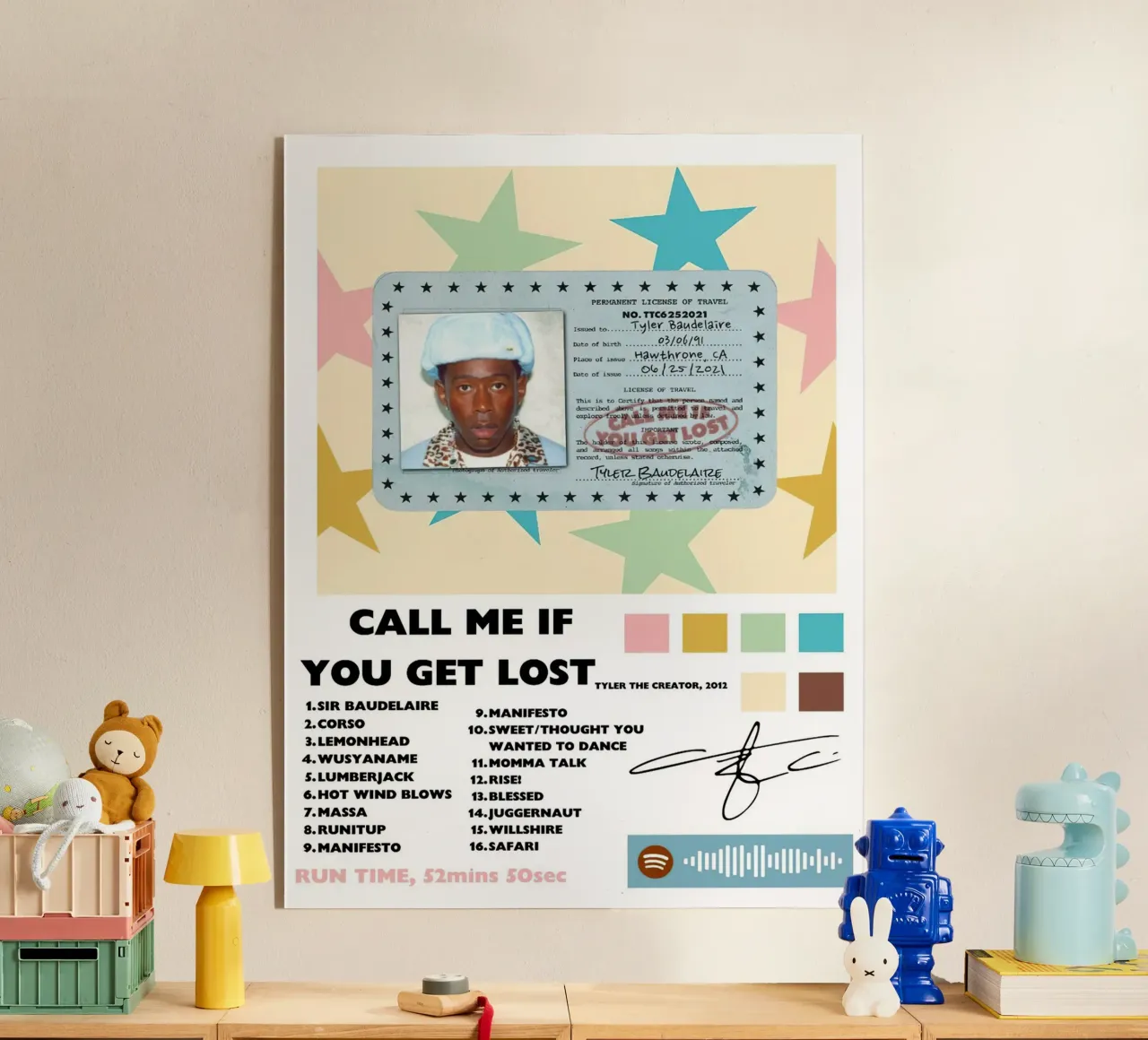 Tyler The Creator Call Me If You Get Lost plexiglass da Brook Soul King