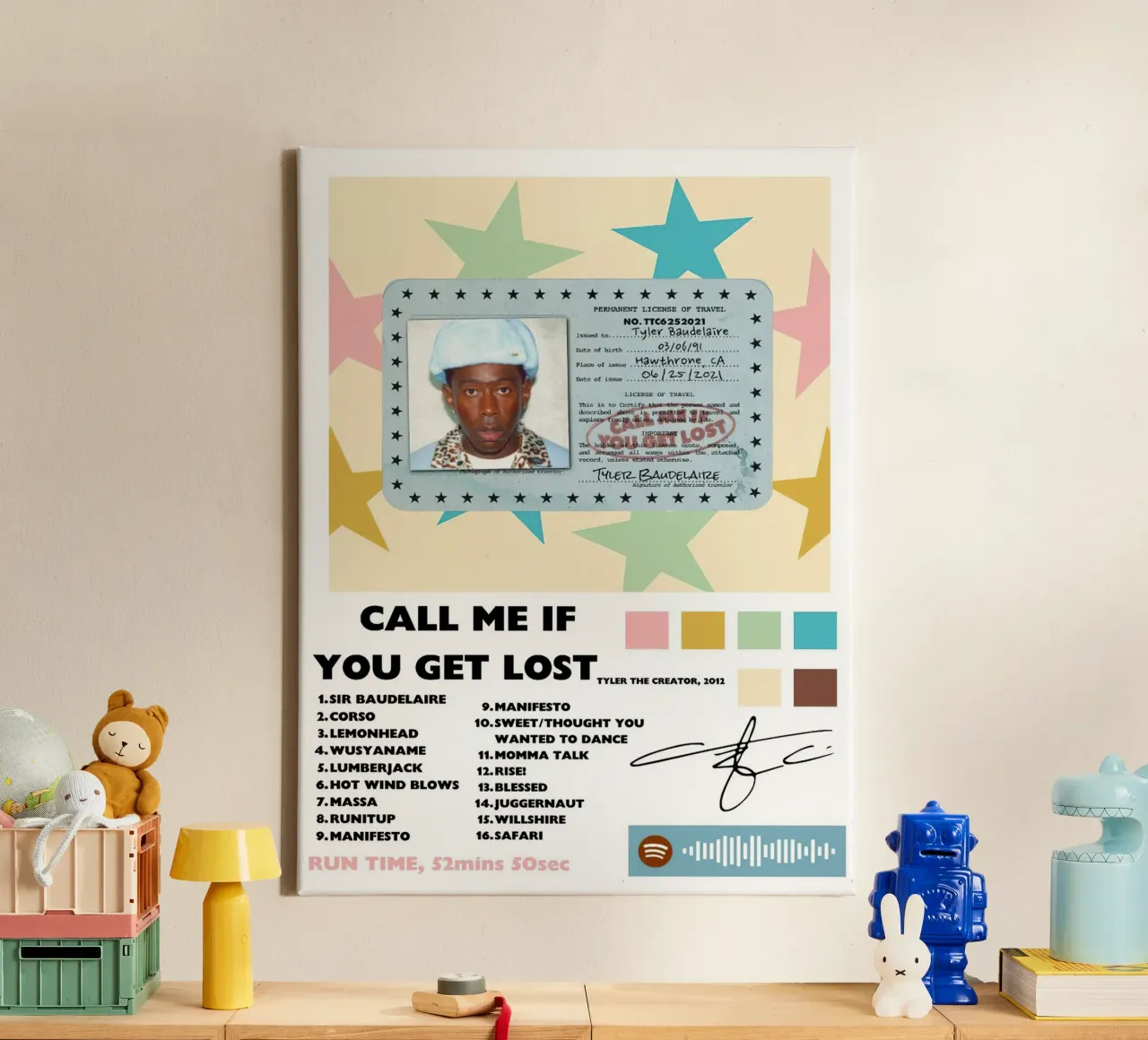 Tyler The Creator Call Me If You Get Lost canvas by Brook Soul King