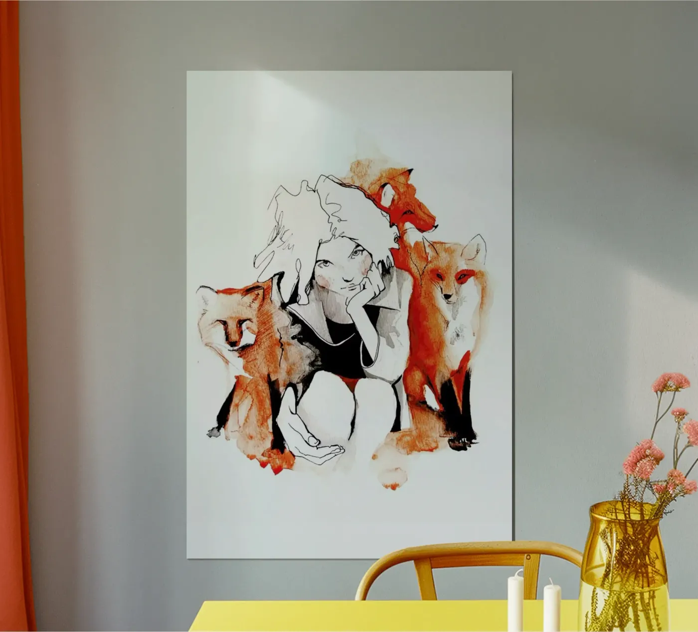 Foxy poster van Ina Stanimirova