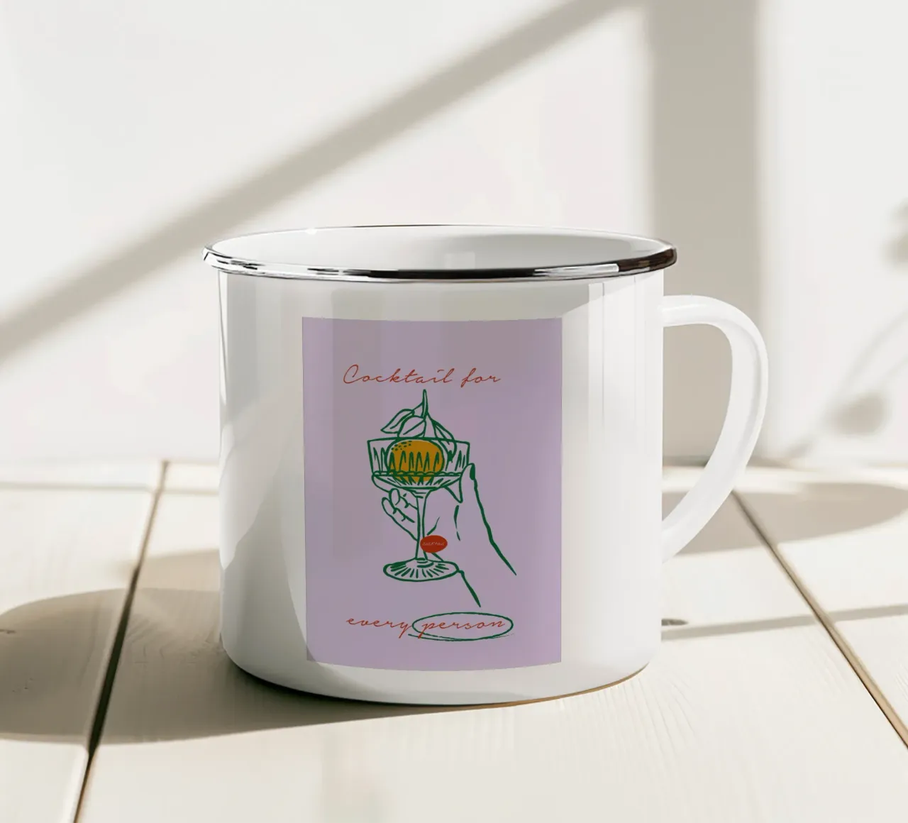 Boho Food 16 Cocktail Person tazza in smalto da Boho Print Collection