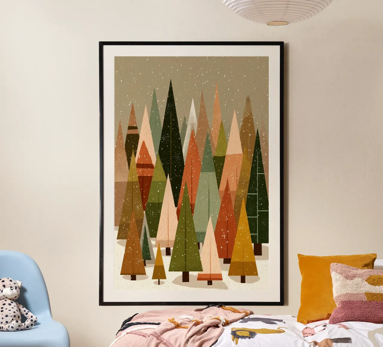 Geometric Christmas Forest poster de wonderfolk