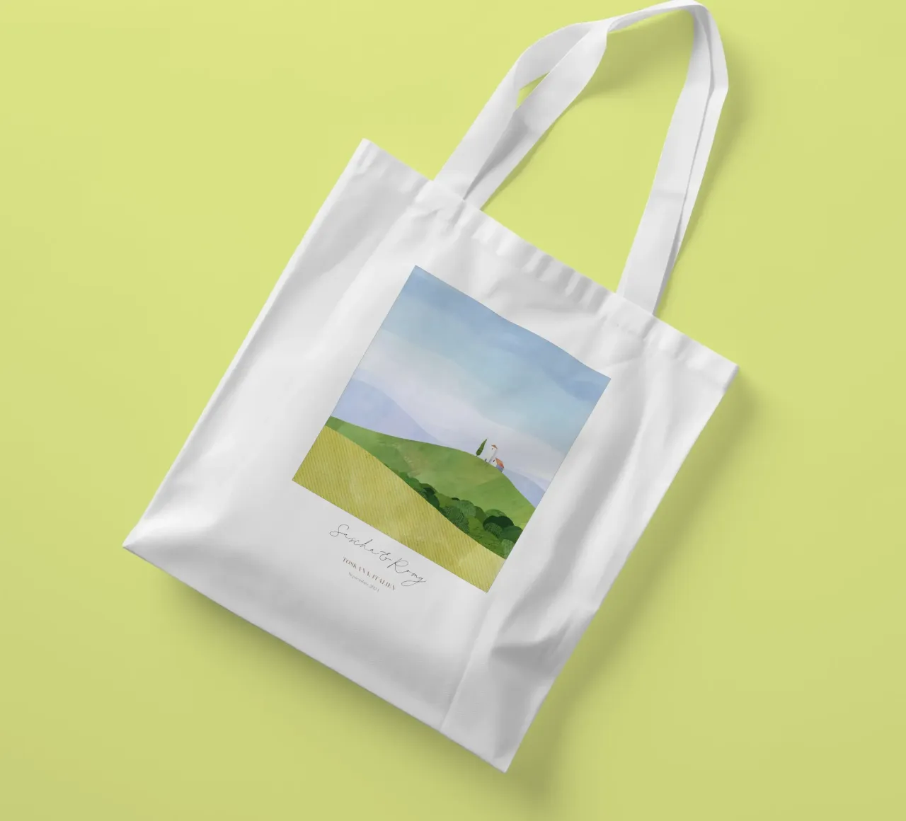 Tuscany Personalized Honeymoon Print tote bag by Henry Rivers