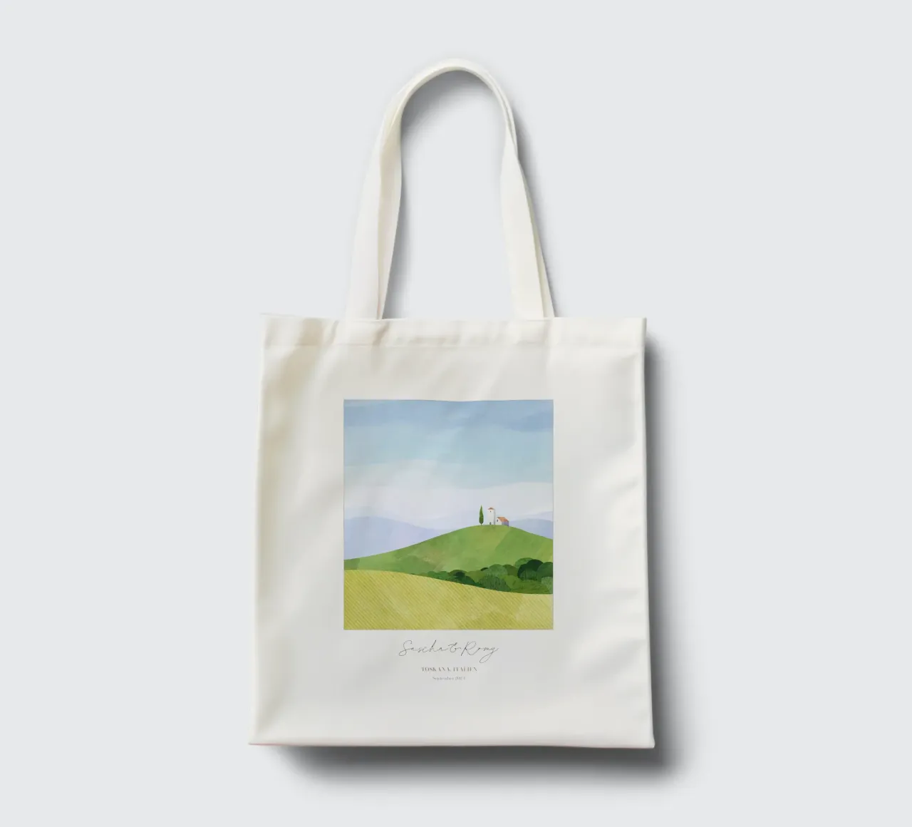 Tuscany Personalized Honeymoon Print tote bag by Henry Rivers