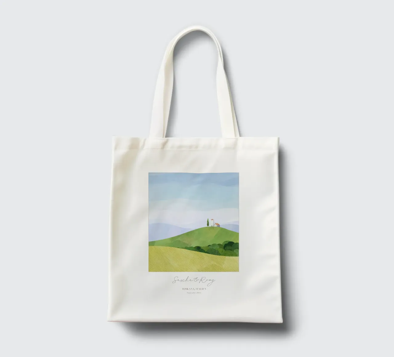 Tuscany Personalized Honeymoon Print tote bag by Henry Rivers