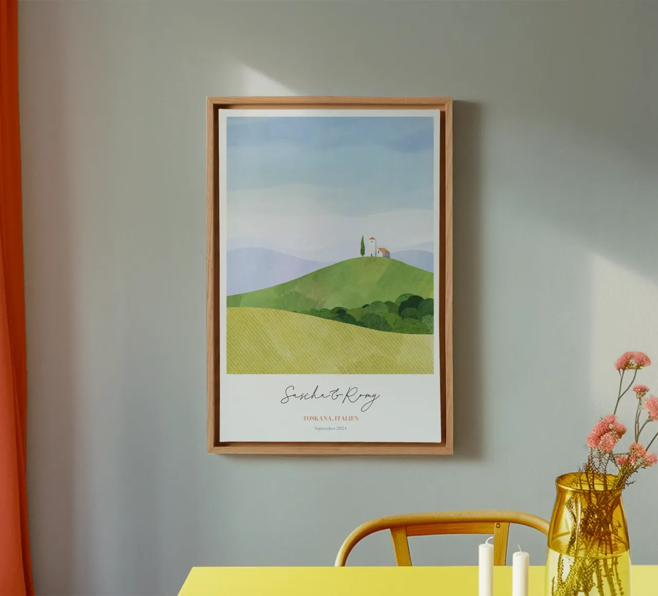 Tuscany Personalized Honeymoon Print canvas by Henry Rivers