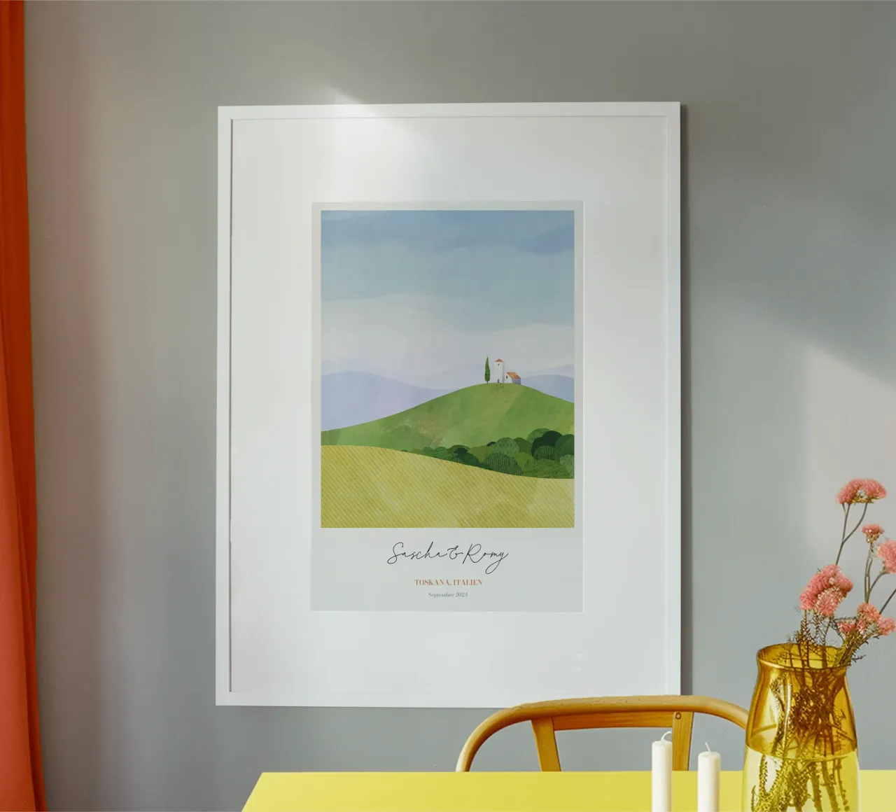 Tuscany Personalized Honeymoon Print poster by Henry Rivers