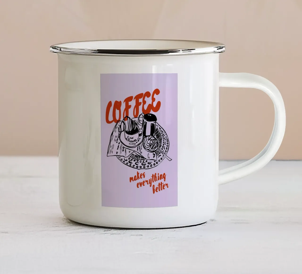 Boho Food 16 Coffee tazza in smalto da Boho Print Collection