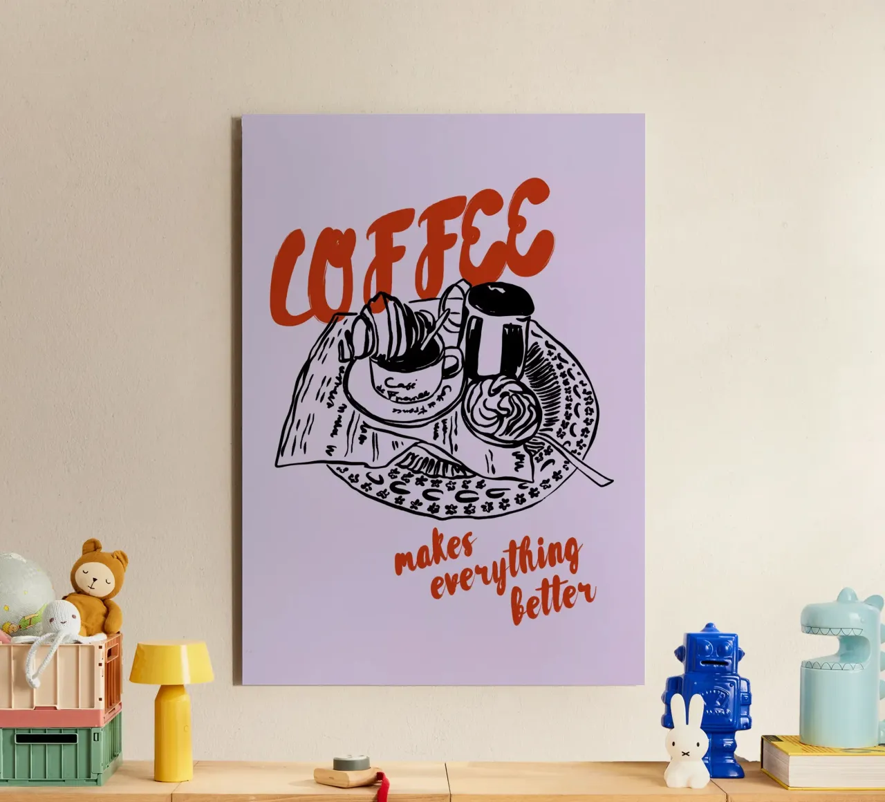 Boho Food 16 Coffee pannello forex da Boho Print Collection