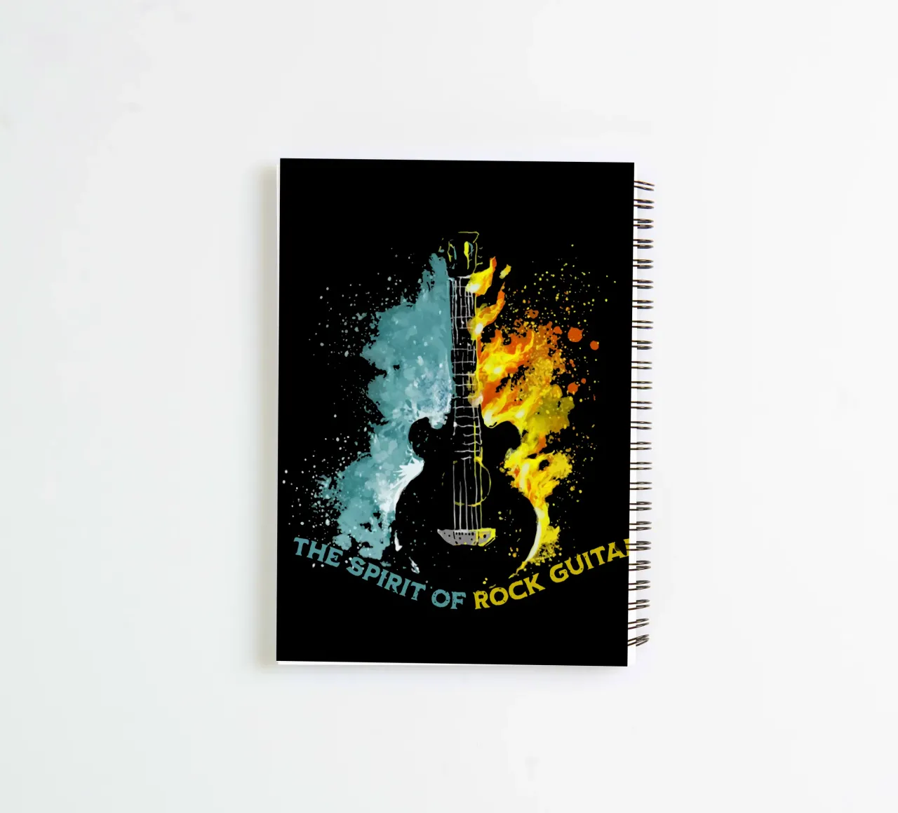 The Spirit of Rock Guitar and Fire & Water spiral notebook by Gunawan Rb