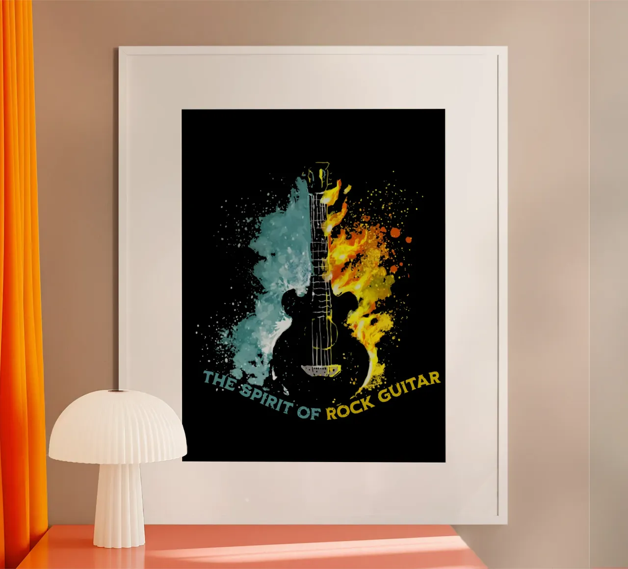Lo spirito della chitarra rock e Fuoco e acqua poster da Gunawan Rb