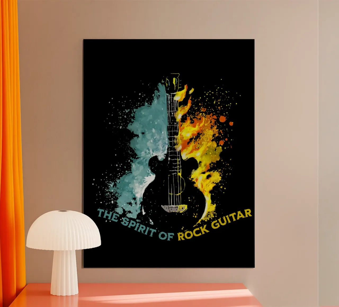 Lo spirito della chitarra rock e Fuoco e acqua poster da Gunawan Rb