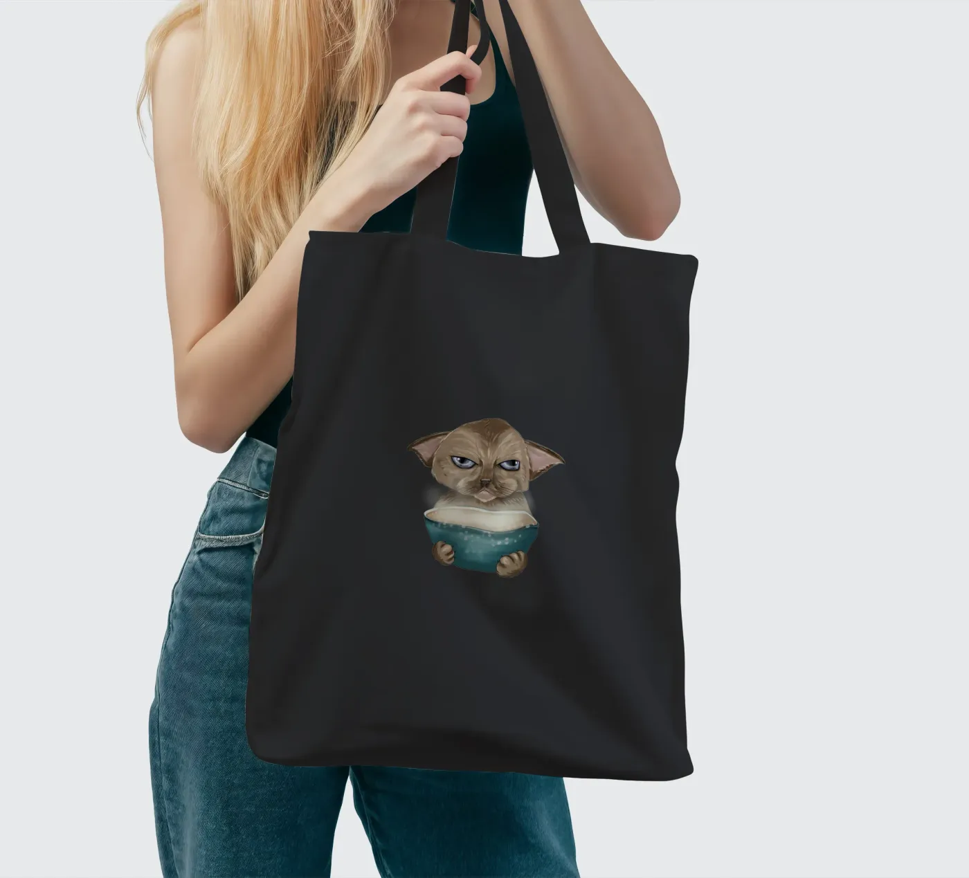 grumpy cat tote bag by by elle arts moments